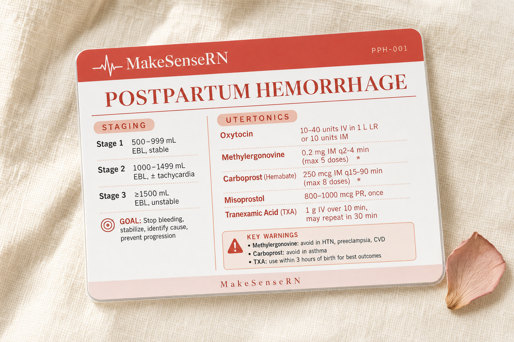 Women's Health & OB Emergency Reference Card Set (PRESALE)
